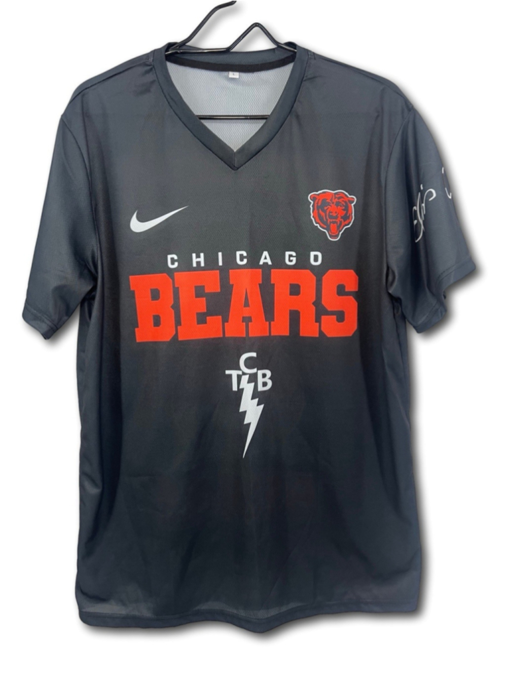 Chicago Bears Elvis Presley Short Sleeve Shirt thin Lightweight Size Large